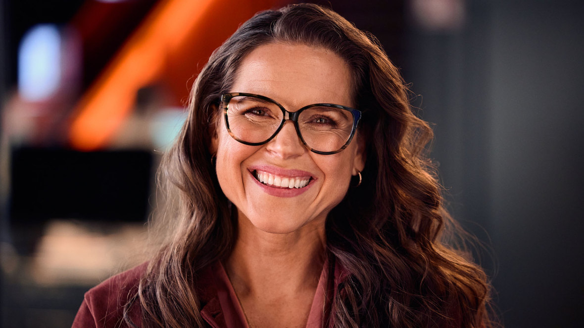 Kvinna med glasögon